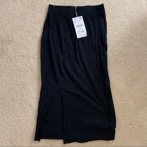 Zara Midi Ribbed Skirt with Slit